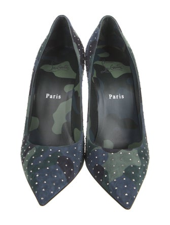 Christian Louboutin Suede Camouflage Print Pumps