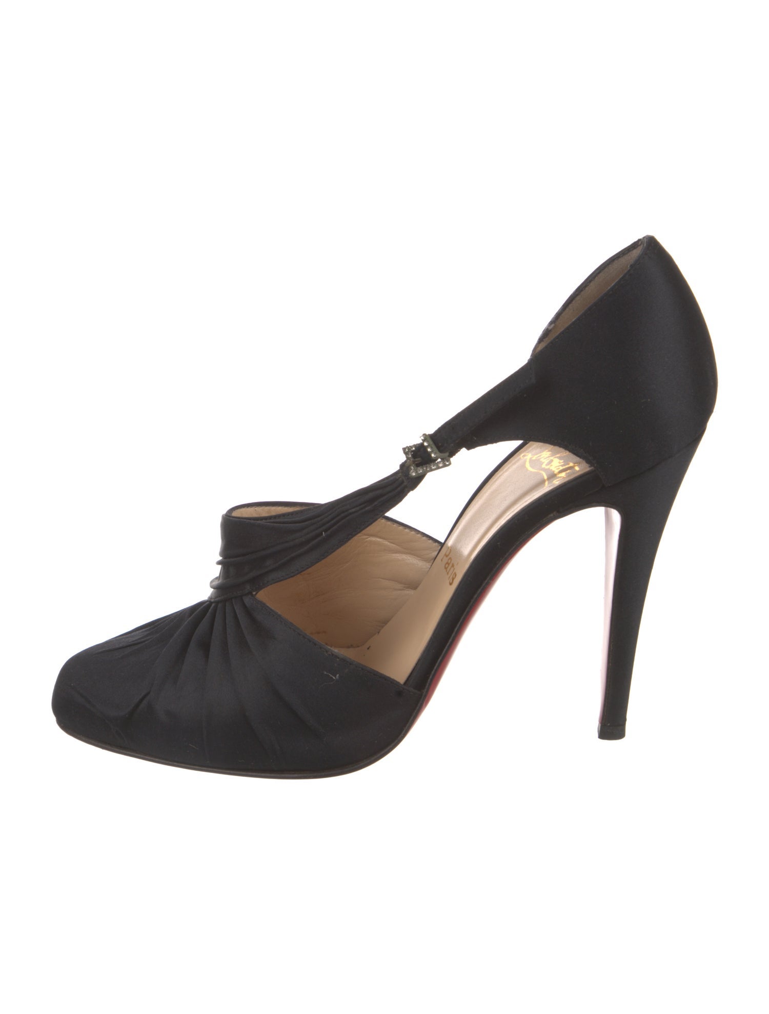 Christian Louboutin Drapinight 100 Crepe Satin Satin D'Orsay Pumps