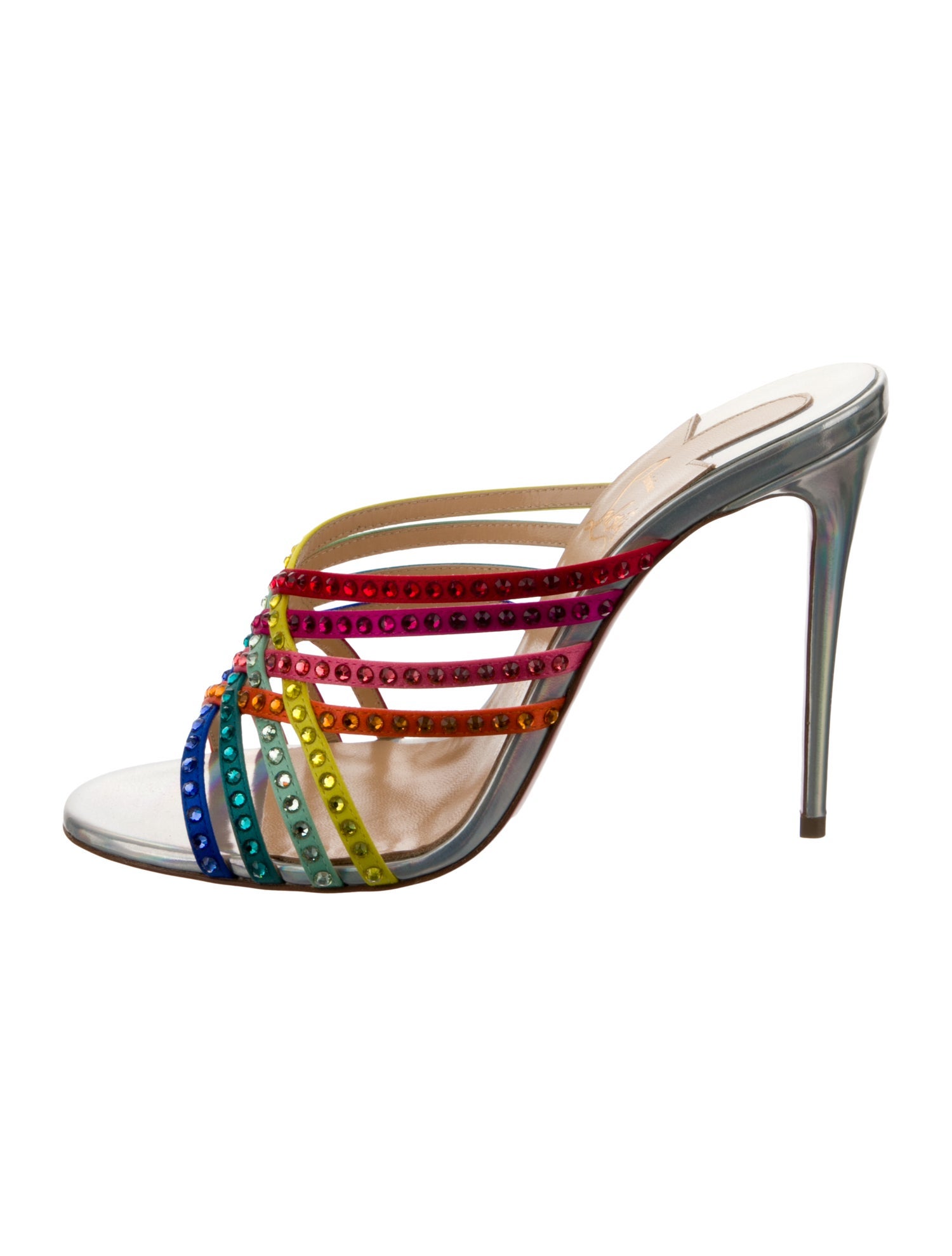 Christian Louboutin Leather Colorblock Pattern Slides