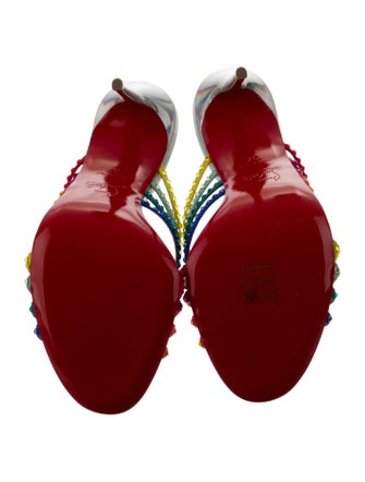 Christian Louboutin Leather Colorblock Pattern Slides