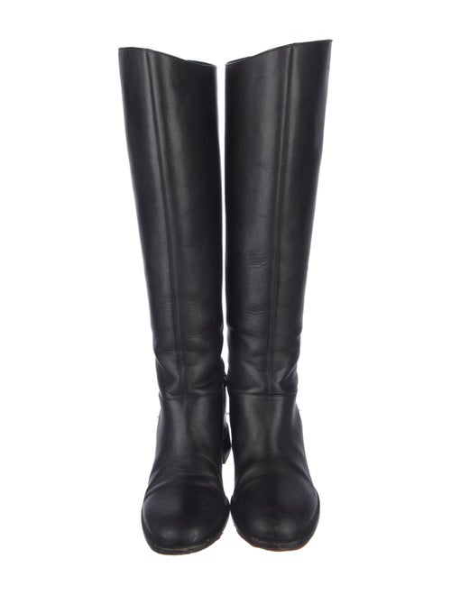 Christian Louboutin Leather Chain-Link Accents Riding Boots