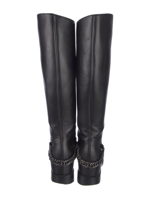 Christian Louboutin Leather Chain-Link Accents Riding Boots