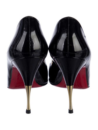 Christian Louboutin Patent Leather Colorblock Pattern Pumps