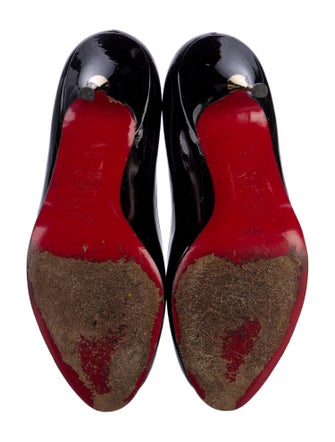 Christian Louboutin Patent Leather Colorblock Pattern Pumps