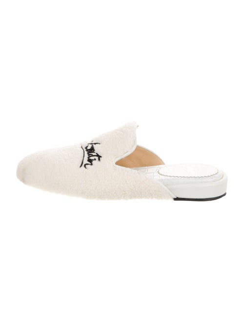 Christian Louboutin Shearling Embroidered Accent Mules
