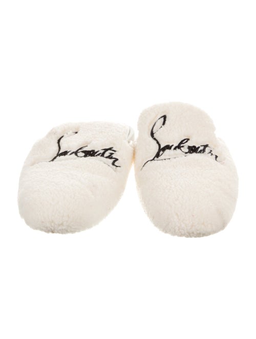 Christian Louboutin Shearling Embroidered Accent Mules