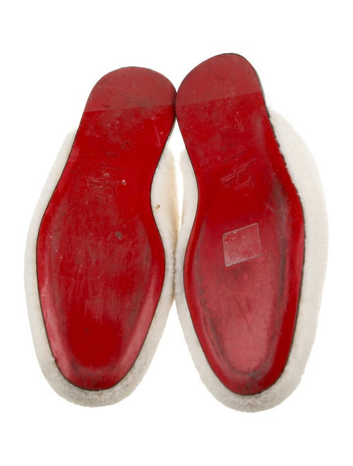 Christian Louboutin Shearling Embroidered Accent Mules