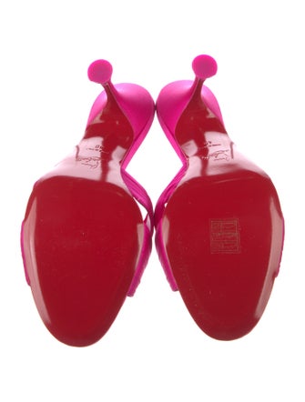 Christian Louboutin Satin Pleated Accents Slides