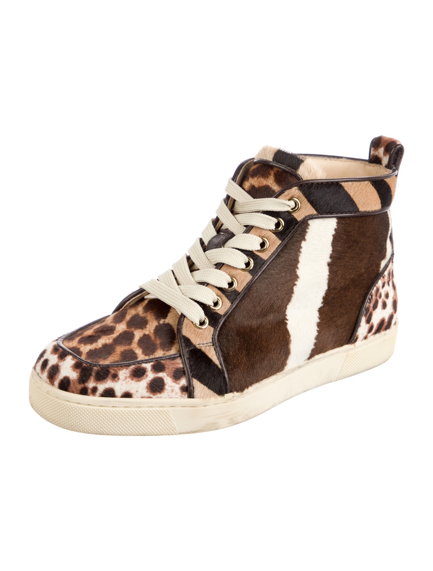 Christian Louboutin Ponyhair Animal Print Sneakers