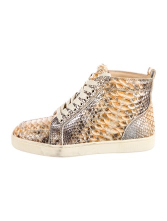Christian Louboutin Python Animal Print Wedge Sneakers