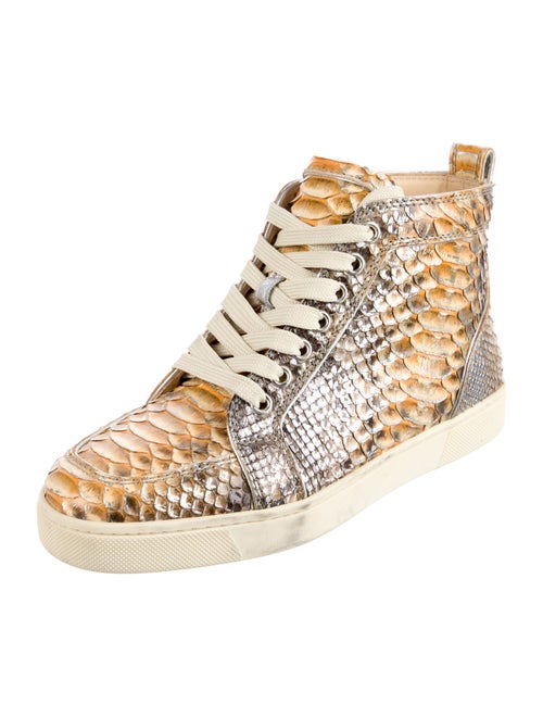 Christian Louboutin Python Animal Print Wedge Sneakers