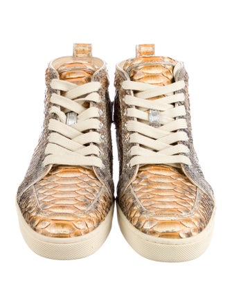 Christian Louboutin Python Animal Print Wedge Sneakers