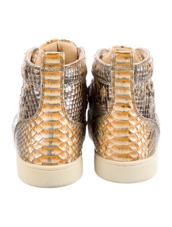 Christian Louboutin Python Animal Print Wedge Sneakers