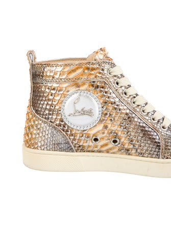 Christian Louboutin Python Animal Print Wedge Sneakers
