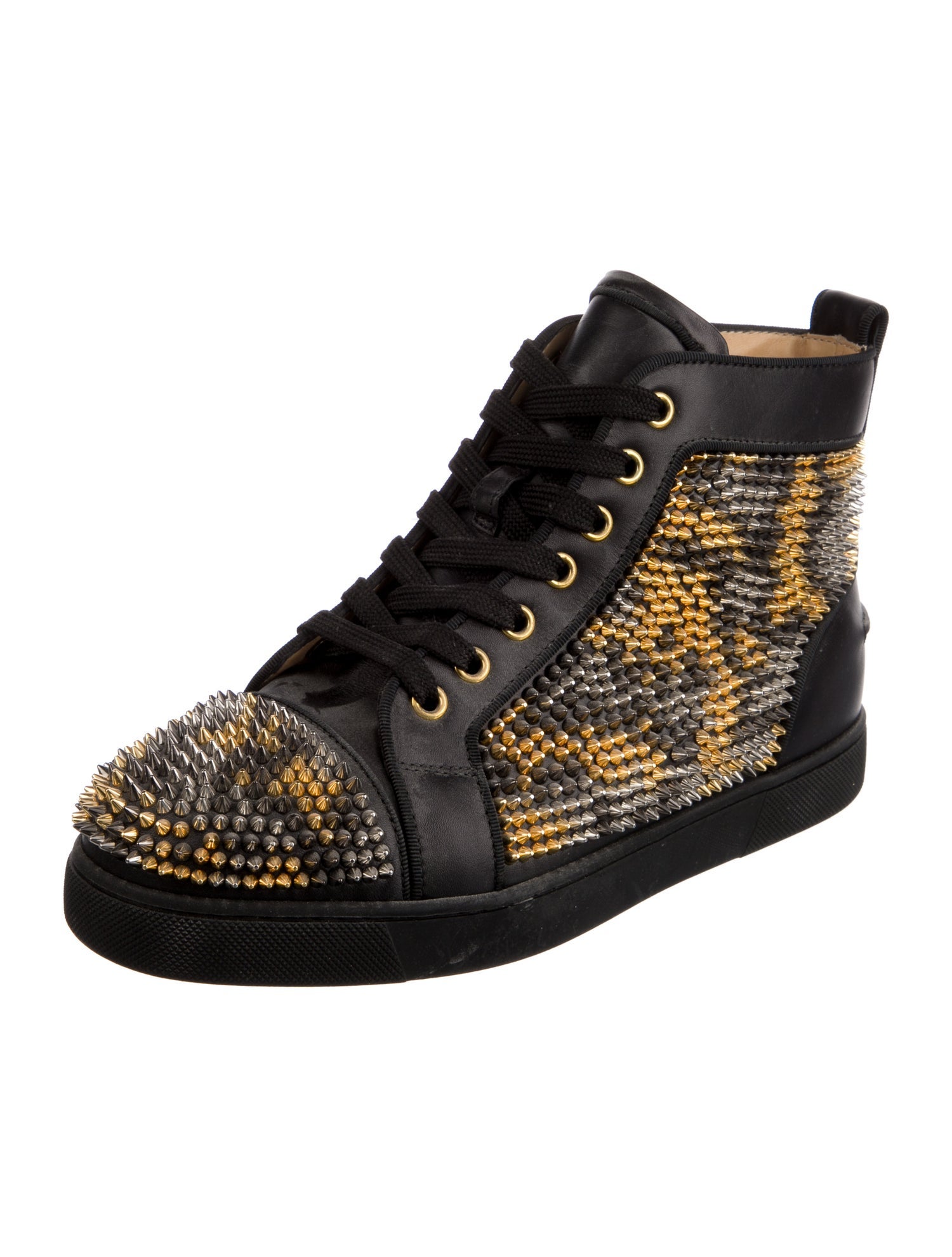 Christian Louboutin Spike Accents Leather Sneakers