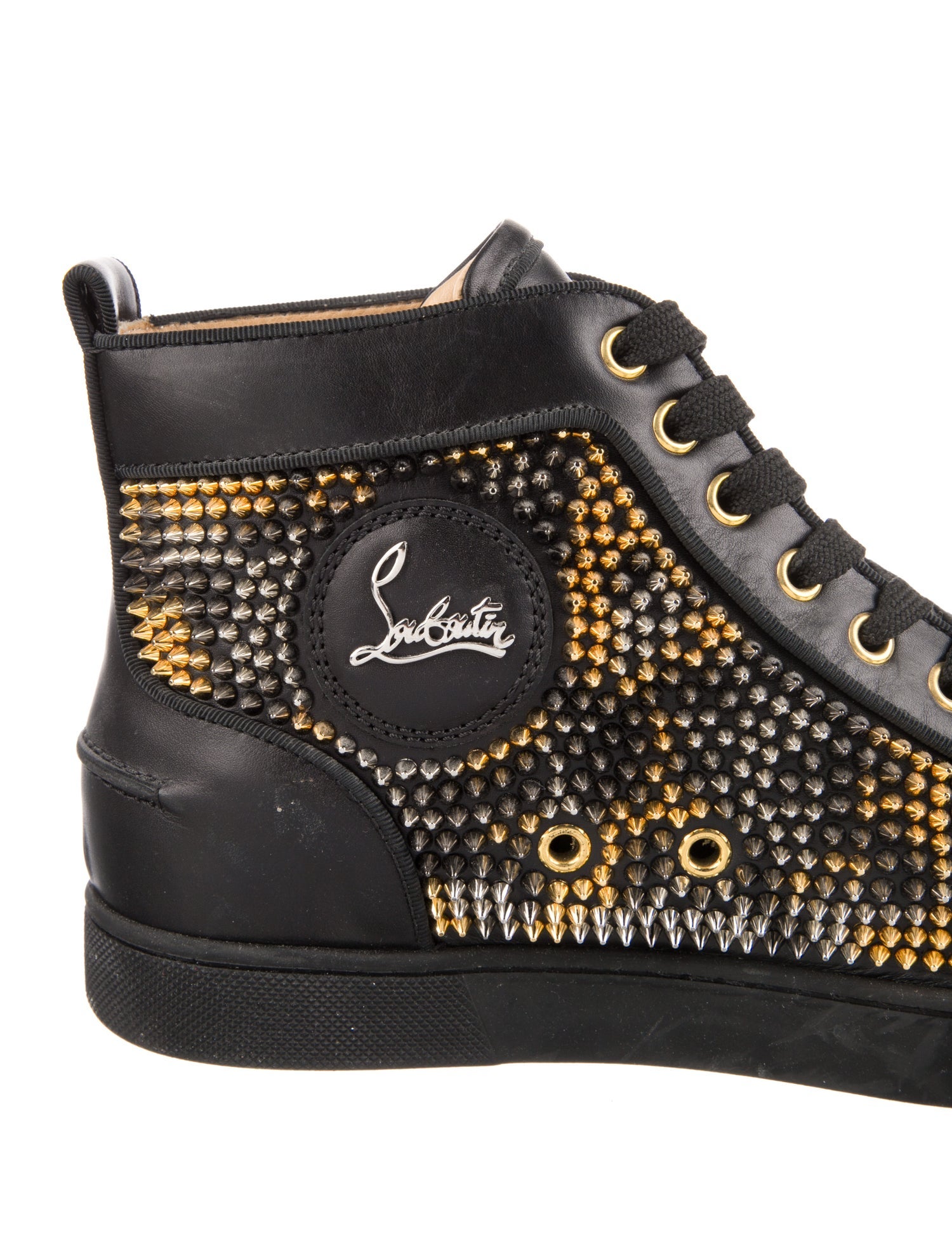 Christian Louboutin Spike Accents Leather Sneakers