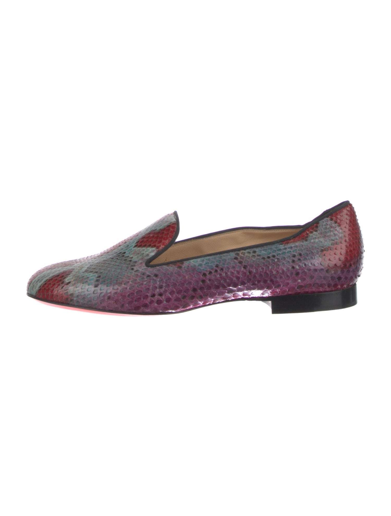 Christian Louboutin Snakeskin Animal Print Loafers