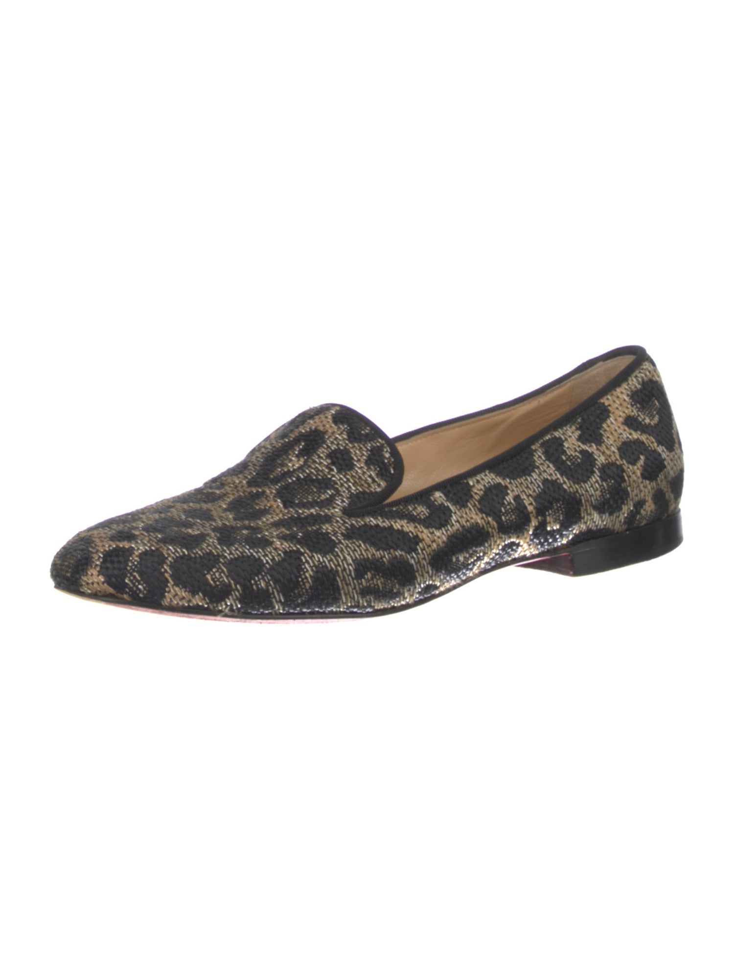 Christian Louboutin Canvas Animal Print Loafers