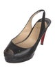 Christian Louboutin Patent Leather Keyhole Accent Slingback Pumps