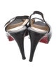 Christian Louboutin Patent Leather Keyhole Accent Slingback Pumps