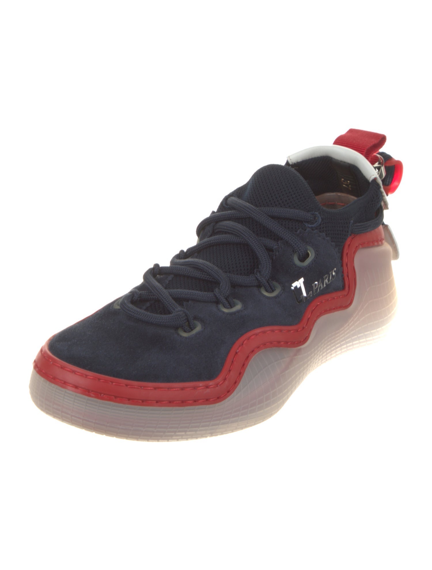 Christian Louboutin Suede Colorblock Pattern Sneakers