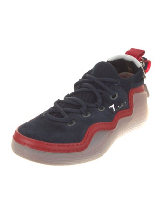 Christian Louboutin Suede Colorblock Pattern Sneakers