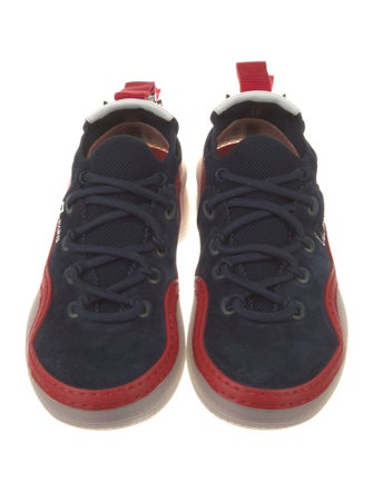 Christian Louboutin Suede Colorblock Pattern Sneakers