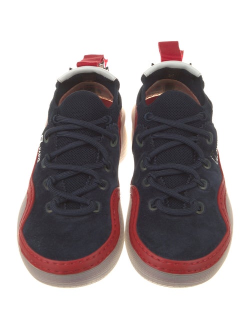 Christian Louboutin Suede Colorblock Pattern Sneakers