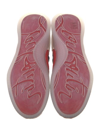 Christian Louboutin Suede Colorblock Pattern Sneakers