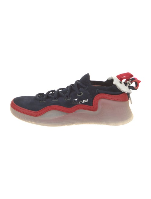 Christian Louboutin Suede Colorblock Pattern Sneakers