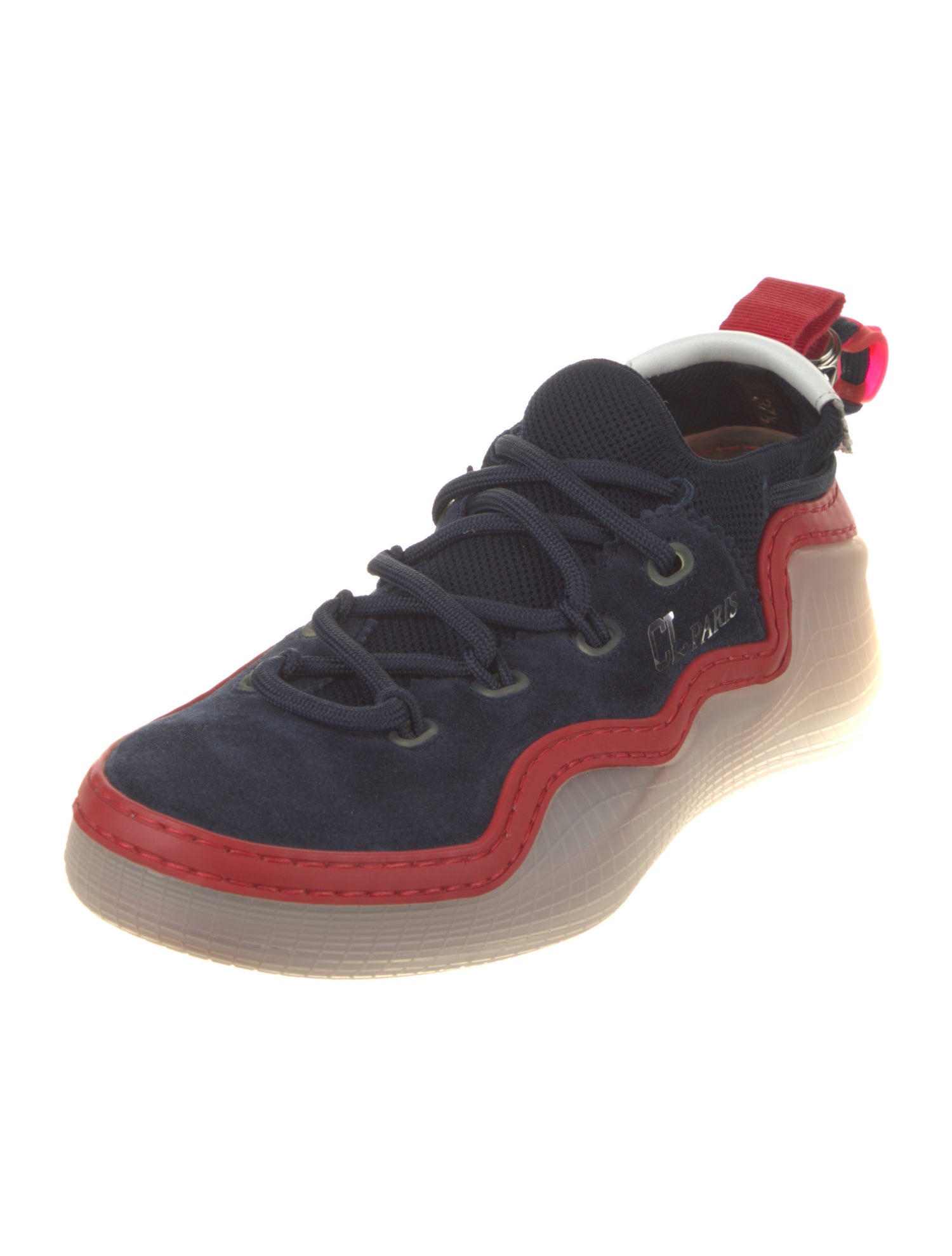 Christian Louboutin Suede Colorblock Pattern Sneakers