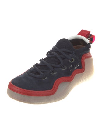 Christian Louboutin Suede Colorblock Pattern Sneakers