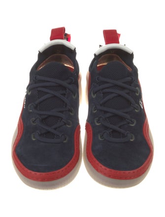 Christian Louboutin Suede Colorblock Pattern Sneakers