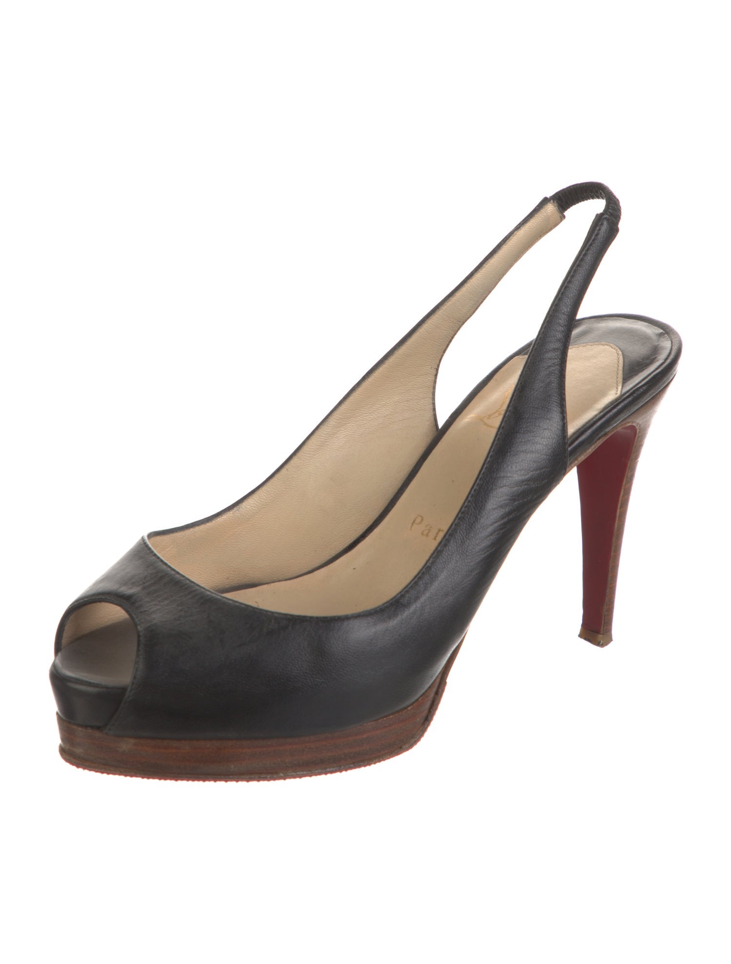 Christian Louboutin Very Prive Leather Slingback Pumps