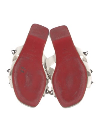 Christian Louboutin Spike Accents Leather Slides