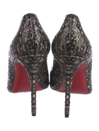 Christian Louboutin Patent Leather Patterned Pumps