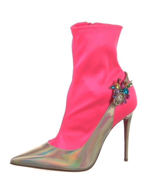 Christian Louboutin Jessie Booty Joli 100 Colorblock Pattern Sock Boots