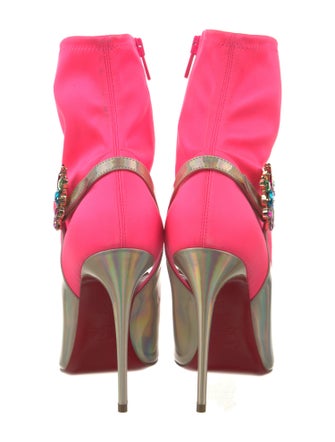 Christian Louboutin Jessie Booty Joli 100 Colorblock Pattern Sock Boots