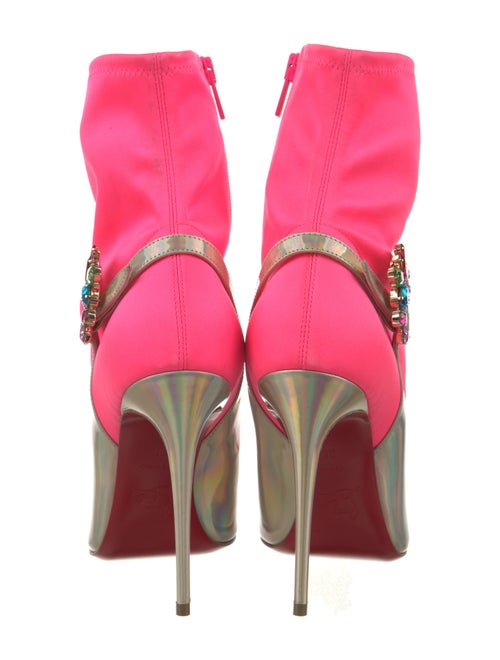 Christian Louboutin Jessie Booty Joli 100 Colorblock Pattern Sock Boots