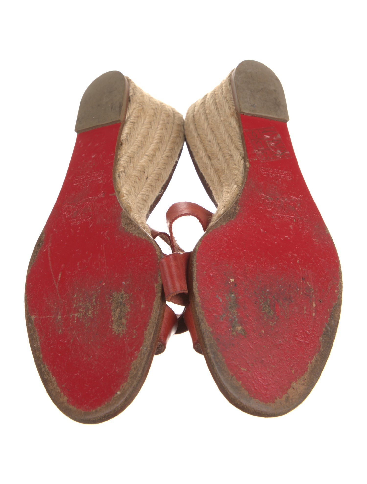 Christian Louboutin Leather Leather Trim Embellishment Slides