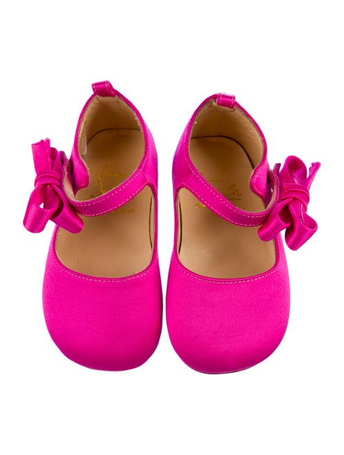 Christian Louboutin Infant Girls' Bow-Embellished Satin Ballet Flats