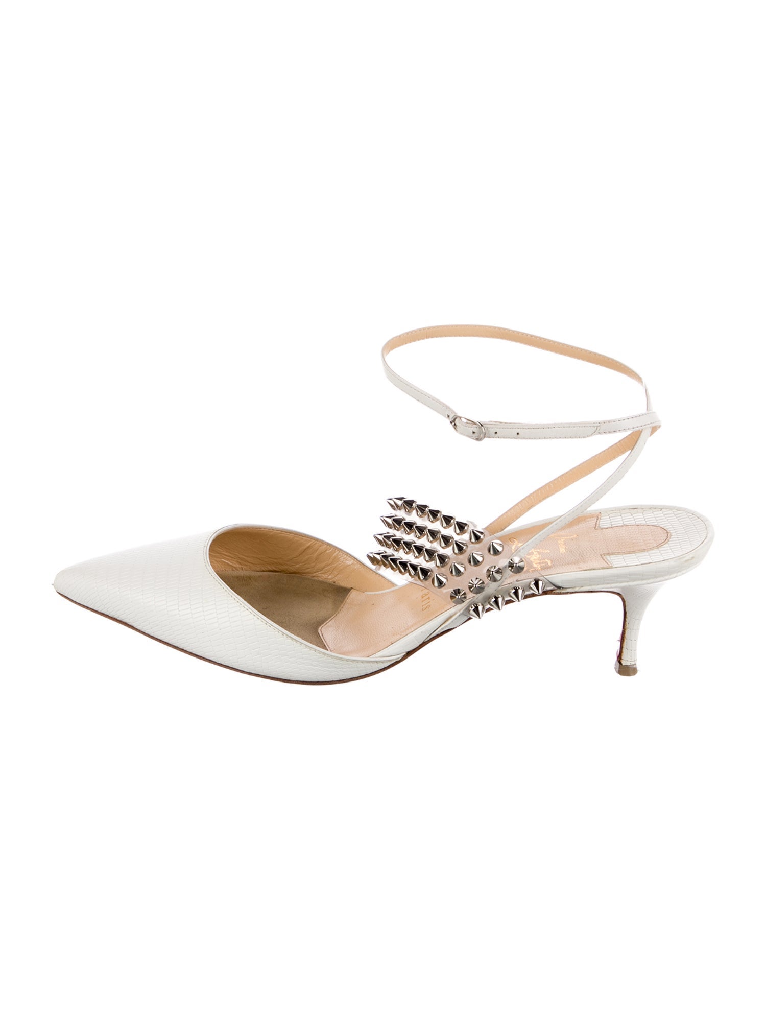 Christian Louboutin Levita Spike Accents Slingback Pumps