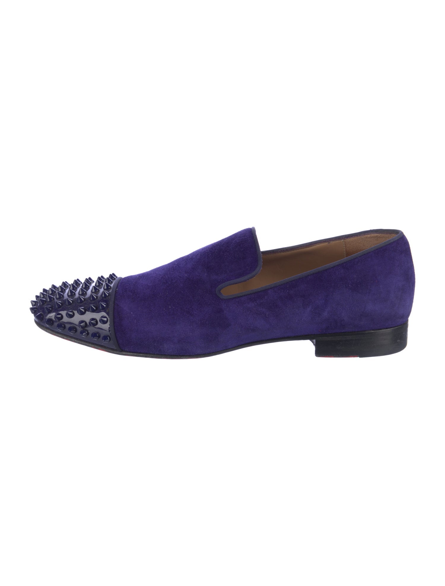 Christian Louboutin Spike Accents Suede Loafers