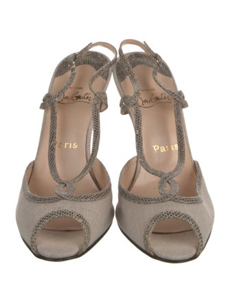 Christian Louboutin Canvas Slingback Pumps