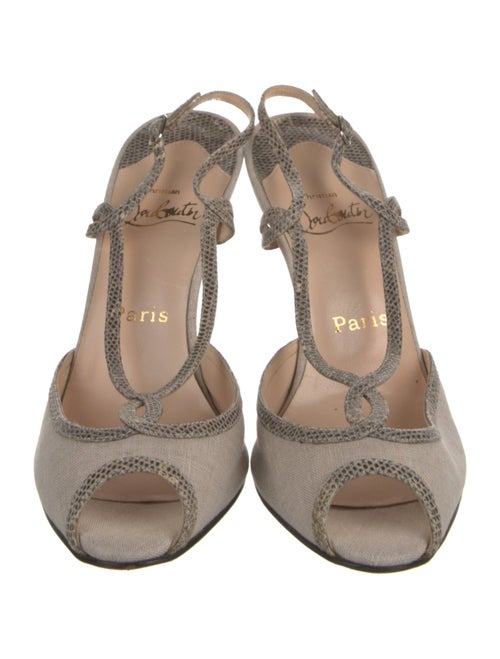 Christian Louboutin Canvas Slingback Pumps