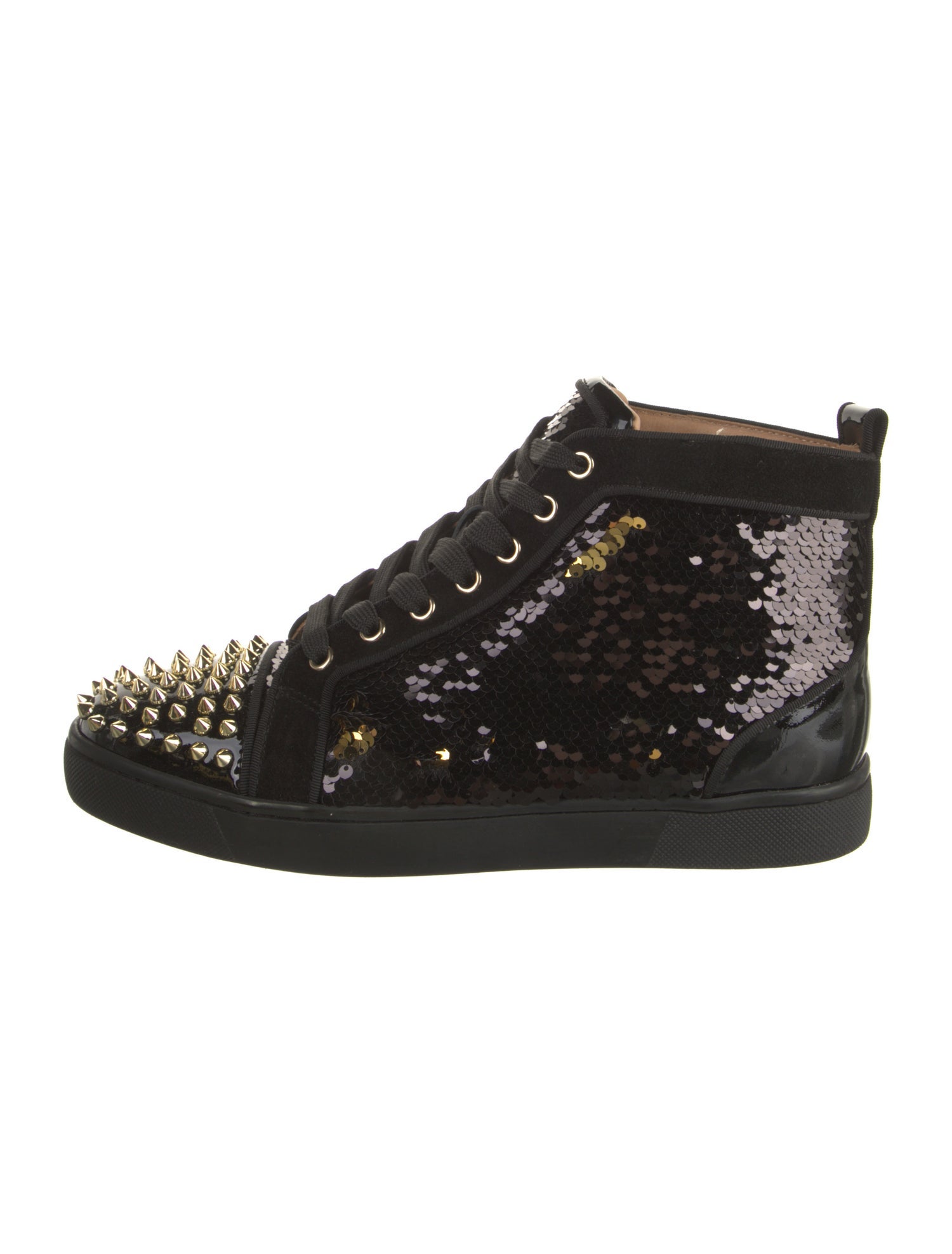 Christian Louboutin Spike Accents Sequins Sneakers