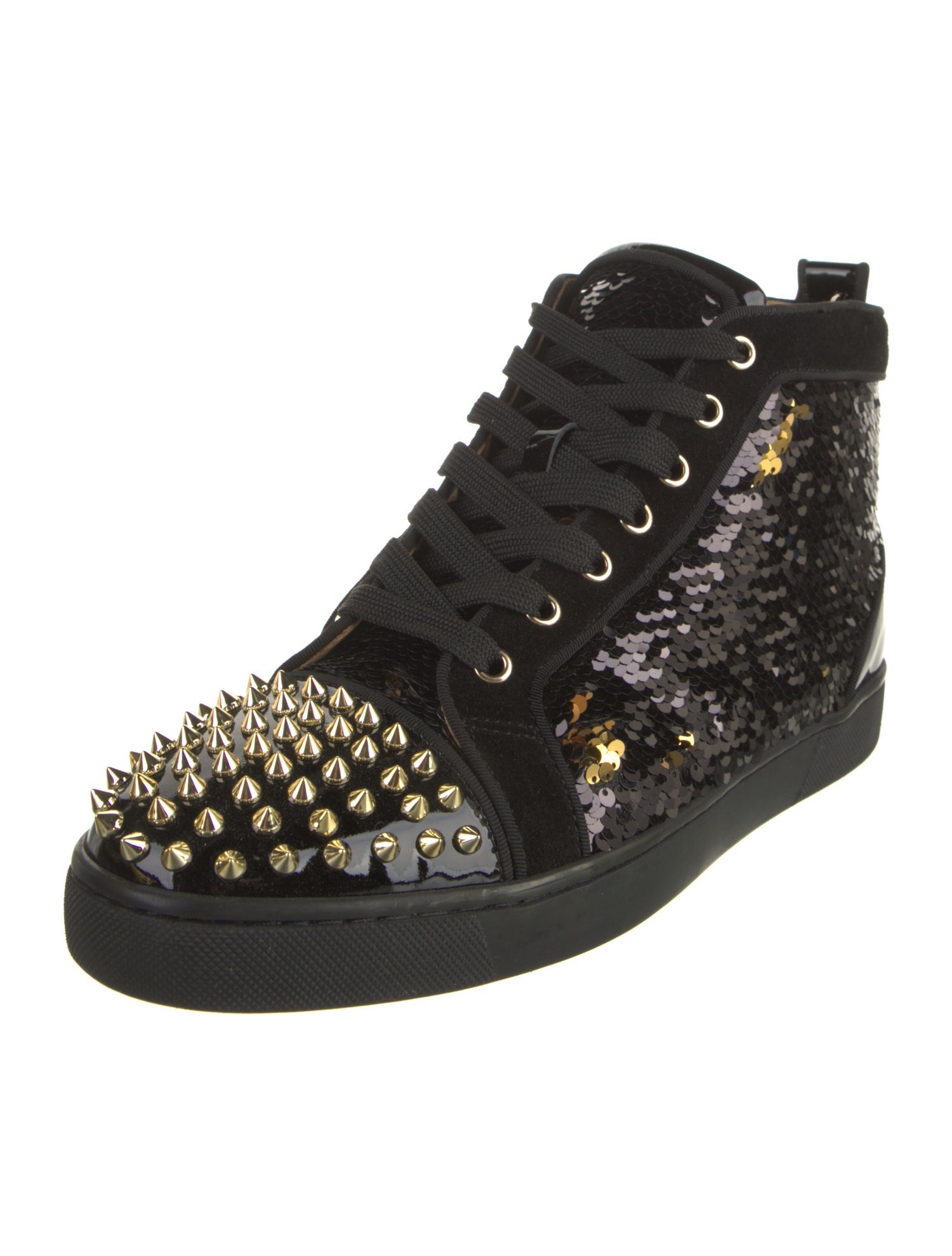 Christian Louboutin Spike Accents Sequins Sneakers
