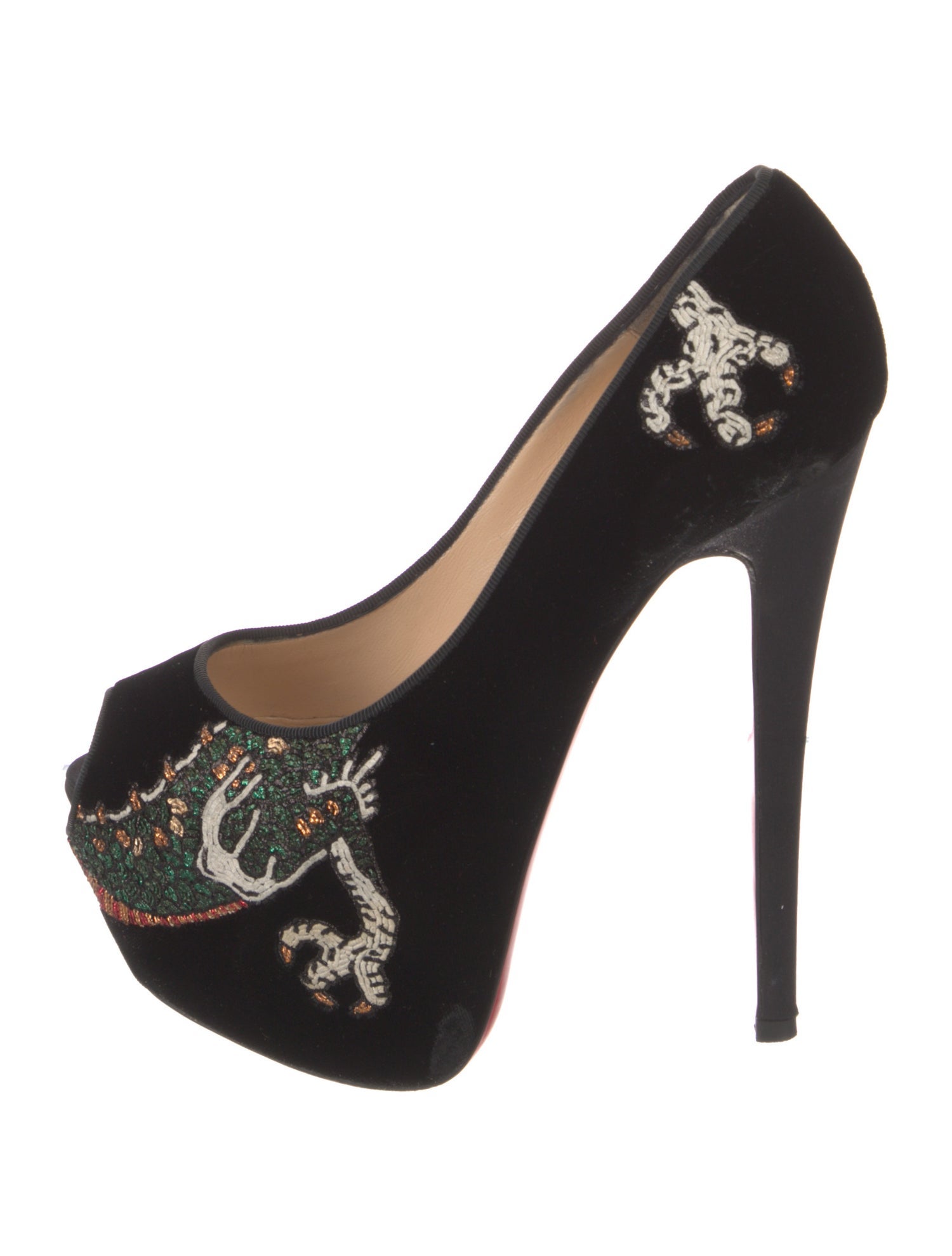 Christian Louboutin Velvet Patterned Pumps