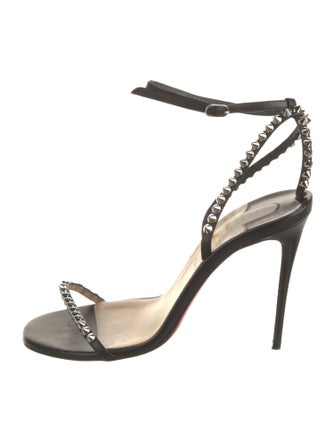 Christian Louboutin Spike Accents Leather Sandals