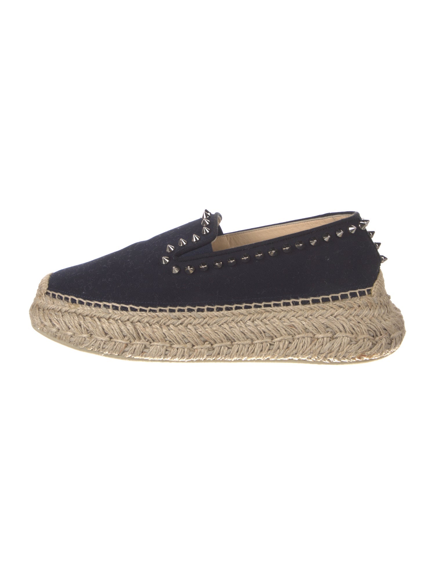 Christian Louboutin Canvas Studded Accents Espadrille Sneakers